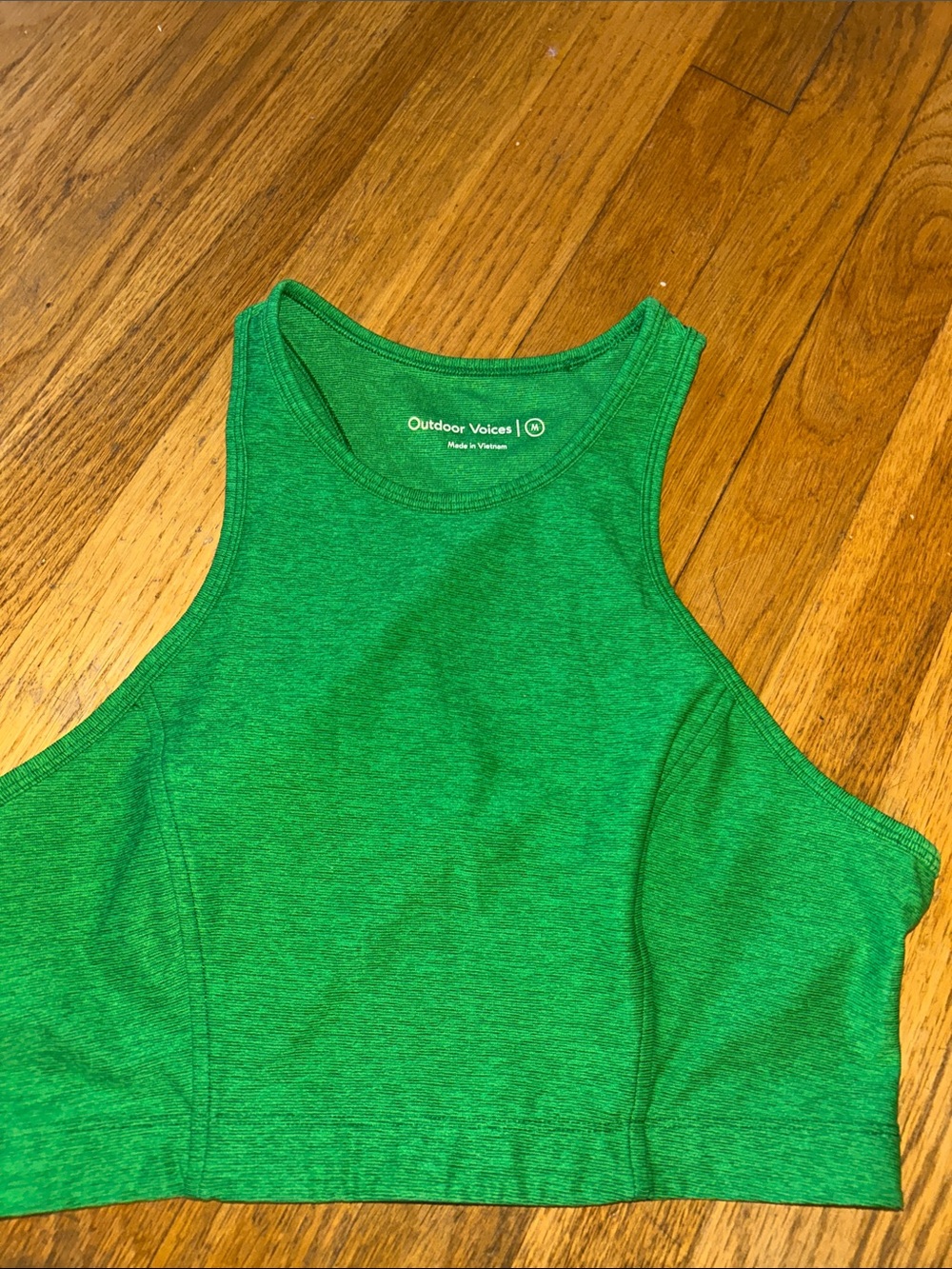 Outdoor Voices Emerald High-Neck Crop Top
